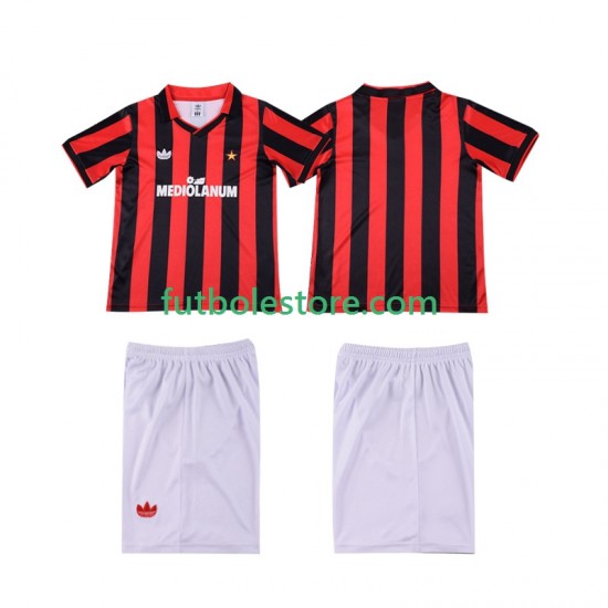 Primera Equipación del AC Milan Retro 1990 1991 Manga Corta para Niño (Camiseta y pantalón) Primera Equipación del AC Milan Retro 1990 1991 Manga Corta para Niño (Camiseta y pantalón)