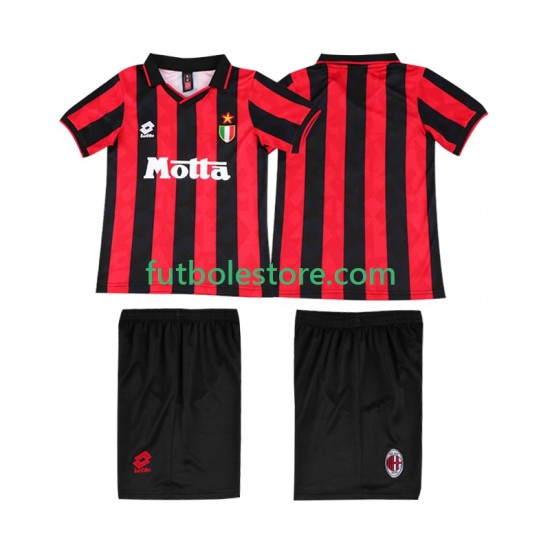 Primera Equipación del AC Milan Retro 1993 1994 Manga Corta para Niño (Camiseta y pantalón) Primera Equipación del AC Milan Retro 1993 1994 Manga Corta para Niño (Camiseta y pantalón)