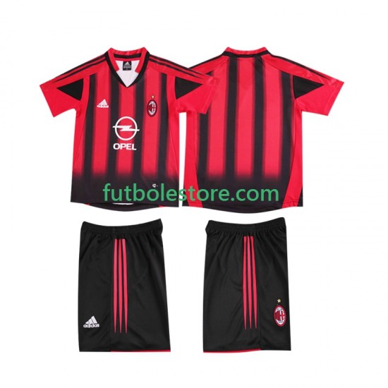 Primera Equipación del AC Milan Retro 2004 2005 Manga Corta para Niño (Camiseta y pantalón) Primera Equipación del AC Milan Retro 2004 2005 Manga Corta para Niño (Camiseta y pantalón)