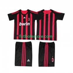 Primera Equipación del AC Milan Retro 2008 2009 Manga Corta para Niño (Camiseta y pantalón)