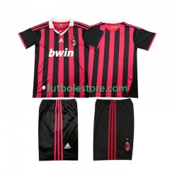 Primera Equipación del AC Milan Retro 2009 2010 Manga Corta para Niño (Camiseta y pantalón)