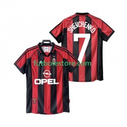 Primera Equipación del AC Milan SHEVCHENKO 7 Retro 1998 1999 Manga Corta para Hombre