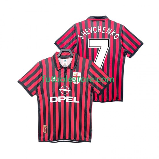 Primera Equipación del AC Milan SHEVCHENKO 7 Retro 1999 2000 Manga Corta para Hombre Primera Equipación del AC Milan SHEVCHENKO 7 Retro 1999 2000 Manga Corta para Hombre