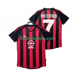 Primera Equipación del AC Milan SHEVCHENKO 7 Retro 2002 2003 Manga Corta para Hombre