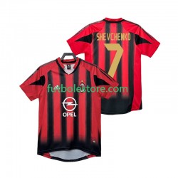 Primera Equipación del AC Milan SHEVCHENKO 7 Retro 2004 2005 Manga Corta para Hombre