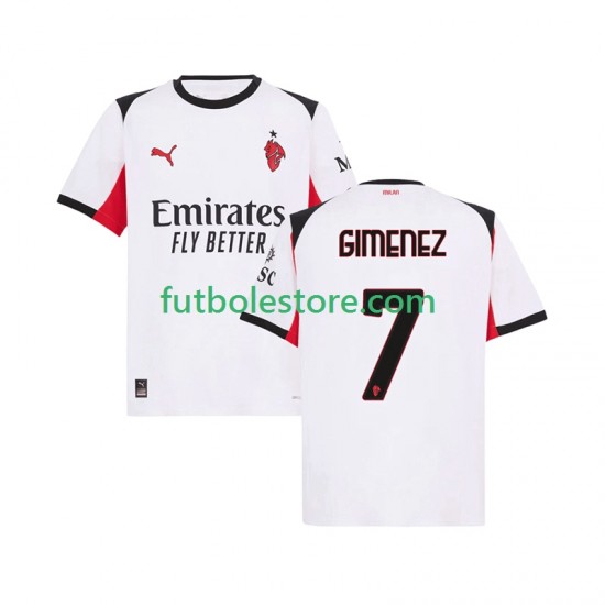 Segunda Equipación del AC Milan Santiago Gimenez 7 2025-2026 Manga Corta para Hombre Segunda Equipación del AC Milan Santiago Gimenez 7 2025-2026 Manga Corta para Hombre