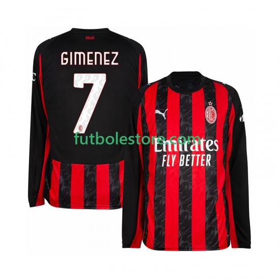 Primera Equipación del AC Milan Santiago Gimenez 7 2025-2026 ML para Hombre Primera Equipación del AC Milan Santiago Gimenez 7 2025-2026 ML para Hombre