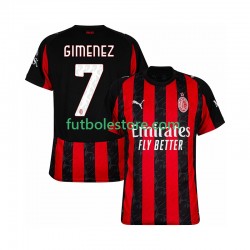 Primera Equipación del AC Milan Santiago Gimenez 7 2025-2026 Manga Corta para Hombre