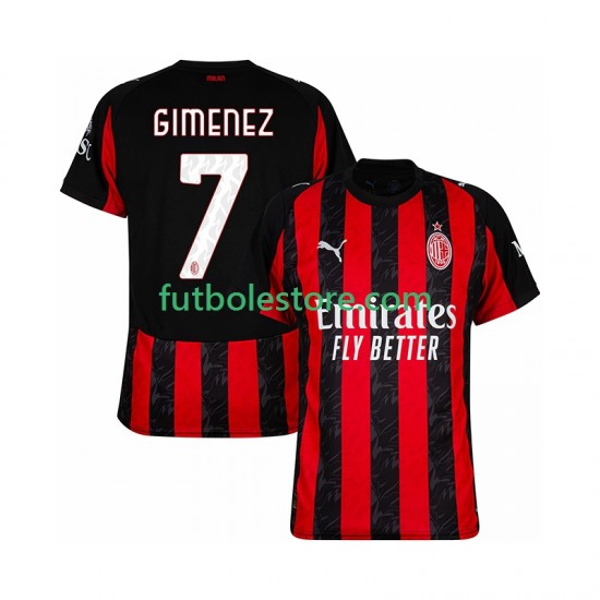 Primera Equipación del AC Milan Santiago Gimenez 7 2025-2026 Manga Corta para Hombre Primera Equipación del AC Milan Santiago Gimenez 7 2025-2026 Manga Corta para Hombre