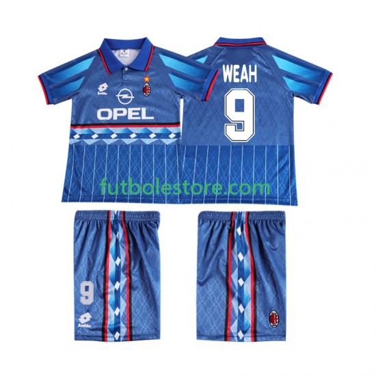 Segunda Equipación del AC Milan WEAH 9 Retro 1995 1996 Manga Corta para Niño (Camiseta y pantalón) Segunda Equipación del AC Milan WEAH 9 Retro 1995 1996 Manga Corta para Niño (Camiseta y pantalón)