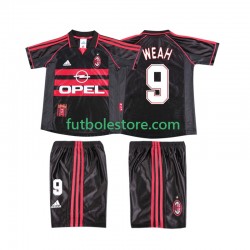Tercera Equipación del AC Milan WEAH 9 Retro 1998 1999 Manga Corta para Niño (Camiseta y pantalón)