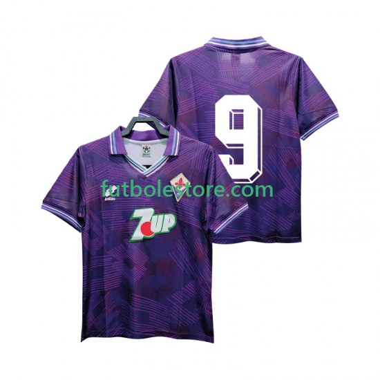 Primera Equipación del ACF Fiorentina 9 Retro 1992 1993 Manga Corta para Hombre Primera Equipación del ACF Fiorentina 9 Retro 1992 1993 Manga Corta para Hombre