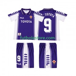 Primera Equipación del ACF Fiorentina BASTUTA 9 Retro 1999 2000 Manga Corta para Niño (Camiseta y pantalón)