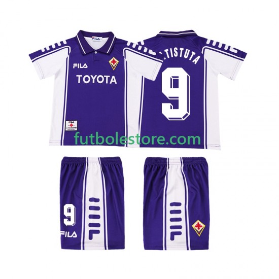 Primera Equipación del ACF Fiorentina BASTUTA 9 Retro 1999 2000 Manga Corta para Niño (Camiseta y pantalón) Primera Equipación del ACF Fiorentina BASTUTA 9 Retro 1999 2000 Manga Corta para Niño (Camiseta y pantalón)