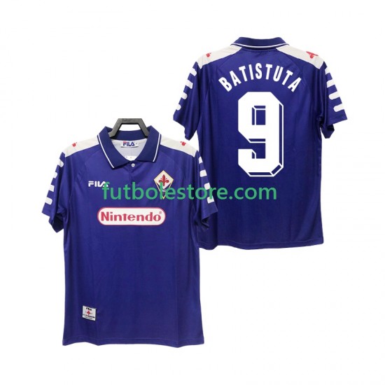 Primera Equipación del ACF Fiorentina BASTUTA 9 Retro 1998 1999 Manga Corta para Hombre Primera Equipación del ACF Fiorentina BASTUTA 9 Retro 1998 1999 Manga Corta para Hombre