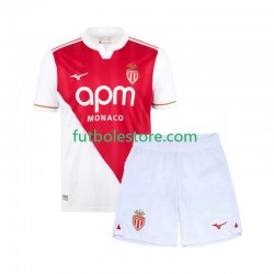 Primera Equipación del AS Monaco 2025-2026 Manga Corta para Niño (Camiseta y pantalón)