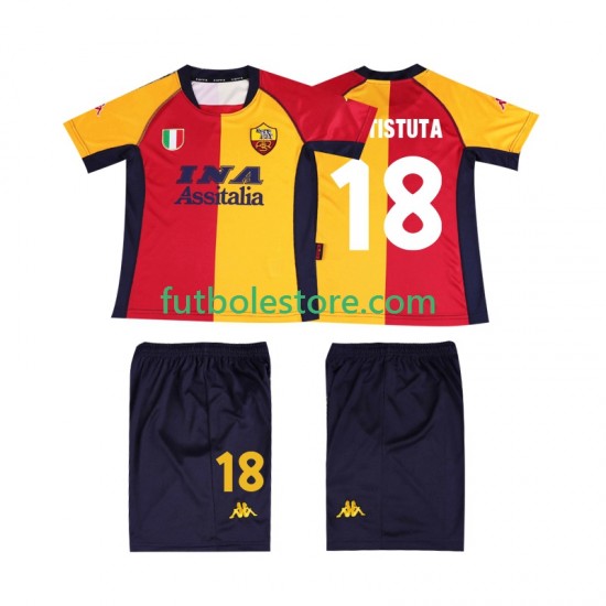 Primera Equipación del AS Roma BATISTUTA 18 Retro 2001 Manga Corta para Niño (Camiseta y pantalón) Primera Equipación del AS Roma BATISTUTA 18 Retro 2001 Manga Corta para Niño (Camiseta y pantalón)
