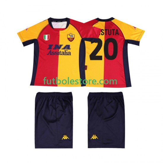 Primera Equipación del AS Roma Batistuta 20 Retro 2000 2001 Manga Corta para Niño (Camiseta y pantalón) Primera Equipación del AS Roma Batistuta 20 Retro 2000 2001 Manga Corta para Niño (Camiseta y pantalón)