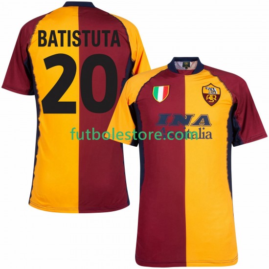 Primera Equipación del AS Roma Batistuta 20 Retro 2000 2001 Manga Corta para Hombre Primera Equipación del AS Roma Batistuta 20 Retro 2000 2001 Manga Corta para Hombre