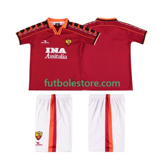 Primera Equipación del AS Roma Retro 1998 1999 Manga Corta para Niño (Camiseta y pantalón) Primera Equipación del AS Roma Retro 1998 1999 Manga Corta para Niño (Camiseta y pantalón)