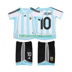 Primera Equipación del Argentina RIQUELME 10 Retro 2006 2007 Manga Corta para Niño (Camiseta y pantalón)