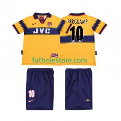 Segunda Equipación del Arsenal BERGKAMP 10 Retro 1997 1999 Manga Corta para Niño (Camiseta y pantalón)