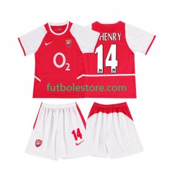 Primera Equipación del Arsenal Thierry Henry 14 Retro 2002 2003 Manga Corta para Niño (Camiseta y pantalón)