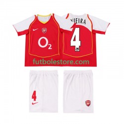Primera Equipación del Arsenal VIEIRA 4 Retro 2004 2005 Manga Corta para Niño (Camiseta y pantalón)