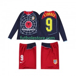 Segunda Equipación del Atlético Madrid F TORRES 9 Retro 2004 2005 ML para Niño (Camiseta y pantalón)