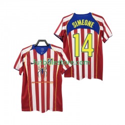 Primera Equipación del Atlético Madrid SIMEONE 14 Retro 2004 2005 Manga Corta para Hombre