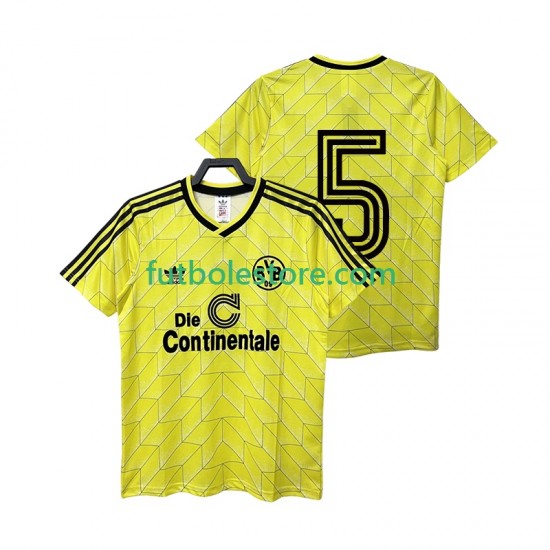 Primera Equipación del Borussia Dortmund 5 Retro 1988 1989 Manga Corta para Hombre Primera Equipación del Borussia Dortmund 5 Retro 1988 1989 Manga Corta para Hombre