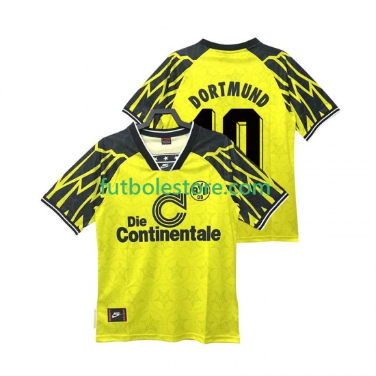 Primera Equipación del Borussia Dortmund Moller 10 Retro 1994 1995 Manga Corta para Hombre Primera Equipación del Borussia Dortmund Moller 10 Retro 1994 1995 Manga Corta para Hombre