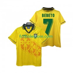 Primera Equipación del Brasil BEBETO 7 Retro 1994 Manga Corta para Hombre