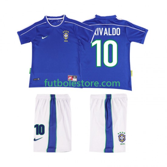 Segunda Equipación del Brasil RIVALDO 10 Retro 1998 Manga Corta para Niño (Camiseta y pantalón) Segunda Equipación del Brasil RIVALDO 10 Retro 1998 Manga Corta para Niño (Camiseta y pantalón)