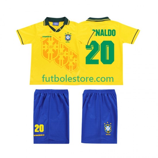 Primera Equipación del Brasil RONALDO 20 Retro 1994 Manga Corta para Niño (Camiseta y pantalón) Primera Equipación del Brasil RONALDO 20 Retro 1994 Manga Corta para Niño (Camiseta y pantalón)