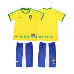 Primera Equipación del Brasil Retro 1998 Manga Corta para Niño (Camiseta y pantalón)