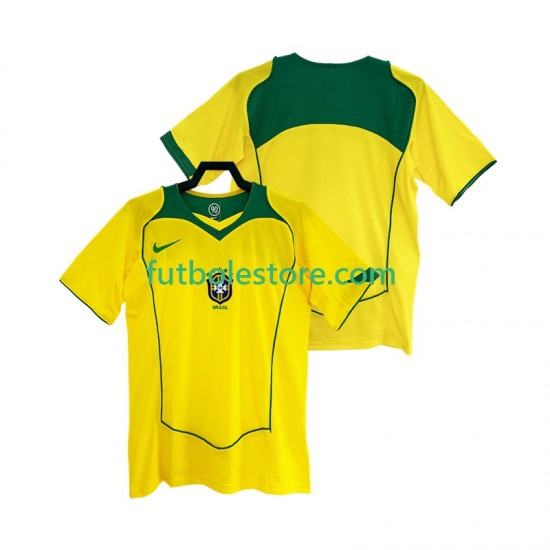 Primera Equipación del Brasil Retro 2004 Manga Corta para Hombre Primera Equipación del Brasil Retro 2004 Manga Corta para Hombre