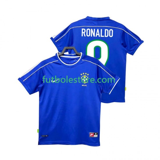 Segunda Equipación del Brasil Ronaldo 9 Retro 1998 Manga Corta para Hombre Segunda Equipación del Brasil Ronaldo 9 Retro 1998 Manga Corta para Hombre