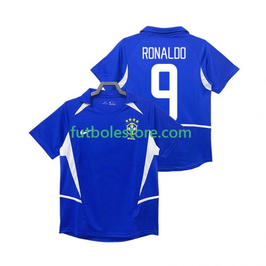 Segunda Equipación del Brasil Ronaldo 9 Retro 2002 Manga Corta para Hombre Segunda Equipación del Brasil Ronaldo 9 Retro 2002 Manga Corta para Hombre