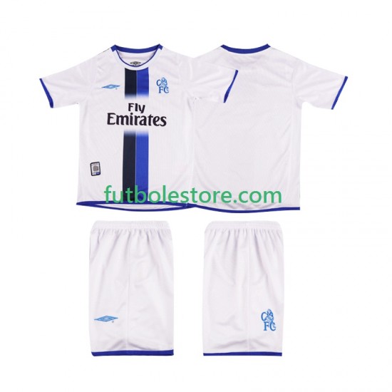 Segunda Equipación del Chelsea Retro 2003 2004 Manga Corta para Niño (Camiseta y pantalón) Segunda Equipación del Chelsea Retro 2003 2004 Manga Corta para Niño (Camiseta y pantalón)