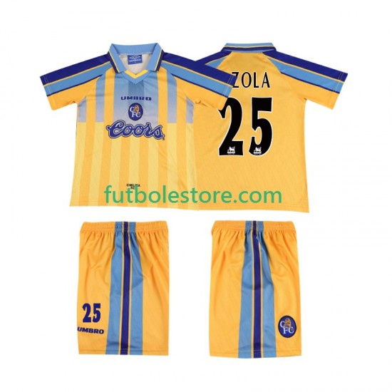 Segunda Equipación del Chelsea ZOLA 25 Retro 1995 1997 Manga Corta para Niño (Camiseta y pantalón) Segunda Equipación del Chelsea ZOLA 25 Retro 1995 1997 Manga Corta para Niño (Camiseta y pantalón)