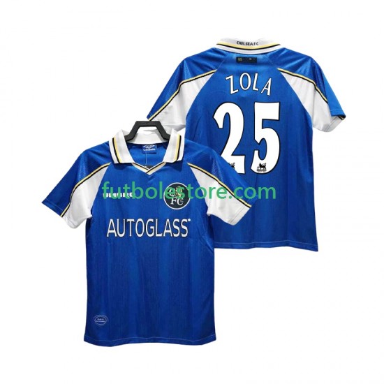Primera Equipación del Chelsea ZOLA 25 Retro 1997 1999 Manga Corta para Hombre Primera Equipación del Chelsea ZOLA 25 Retro 1997 1999 Manga Corta para Hombre