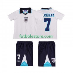 Primera Equipación del Inglaterra Beckham 7 Retro 1996 Manga Corta para Niño (Camiseta y pantalón)