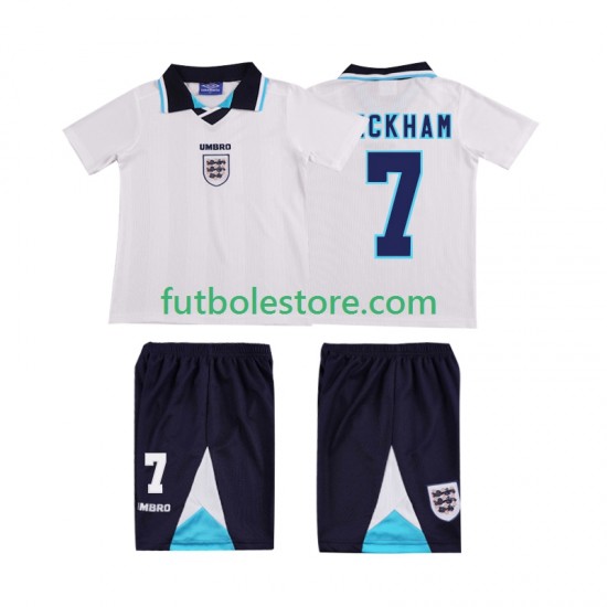 Primera Equipación del Inglaterra Beckham 7 Retro 1996 Manga Corta para Niño (Camiseta y pantalón) Primera Equipación del Inglaterra Beckham 7 Retro 1996 Manga Corta para Niño (Camiseta y pantalón)