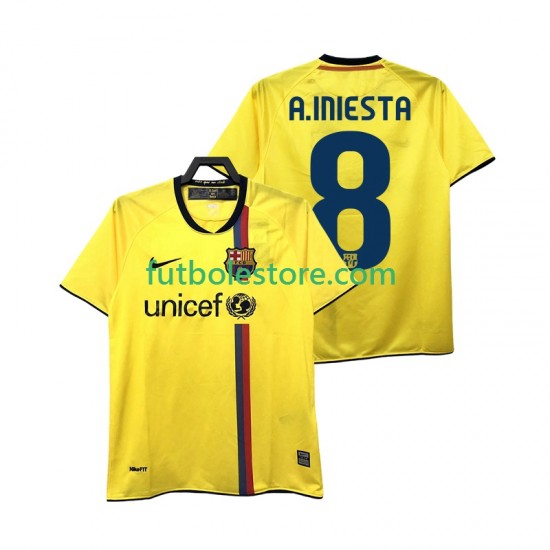 Segunda Equipación del FC Barcelona A INIESTA 8 Retro 2008 2009 Manga Corta para Hombre