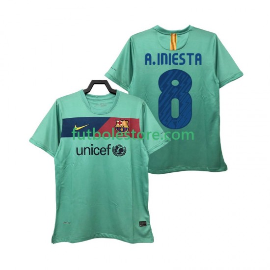 Segunda Equipación del FC Barcelona A INIESTA 8 Retro 2010 2011 Manga Corta para Hombre