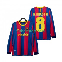 Primera Equipación del FC Barcelona A INIESTA 8 Retro 2010 2011 ML para Hombre