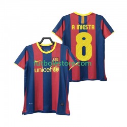 Primera Equipación del FC Barcelona A INIESTA 8 Retro 2010 2011 Manga Corta para Hombre