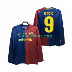 Primera Equipación del FC Barcelona ETO O 9 Retro Champions League 2008 2009 ML para Hombre