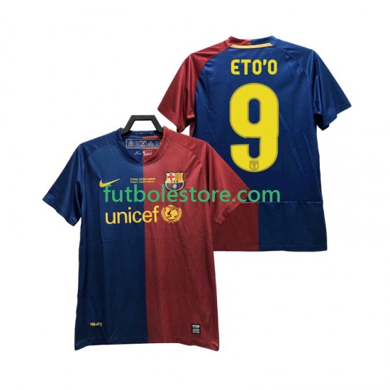 Primera Equipación del FC Barcelona ETO O 9 Retro Champions League 2008 2009 Manga Corta para Hombre Primera Equipación del FC Barcelona ETO O 9 Retro Champions League 2008 2009 Manga Corta para Hombre